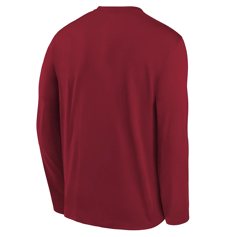T-shirt de performance à manches longues Nike Scarlet San Francisco 49ers Primetime Legend Icon pour jeune