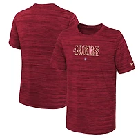 Youth Nike Scarlet San Francisco 49ers Team Sideline Velocity Performance T-Shirt