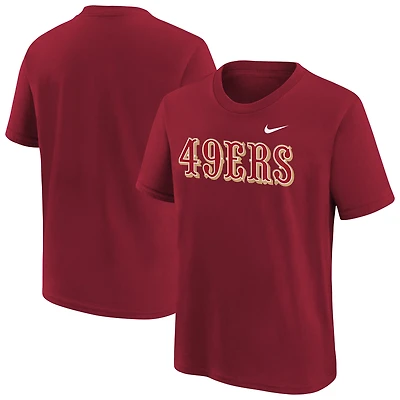 Youth Nike Scarlet San Francisco 49ers Wordmark T-Shirt