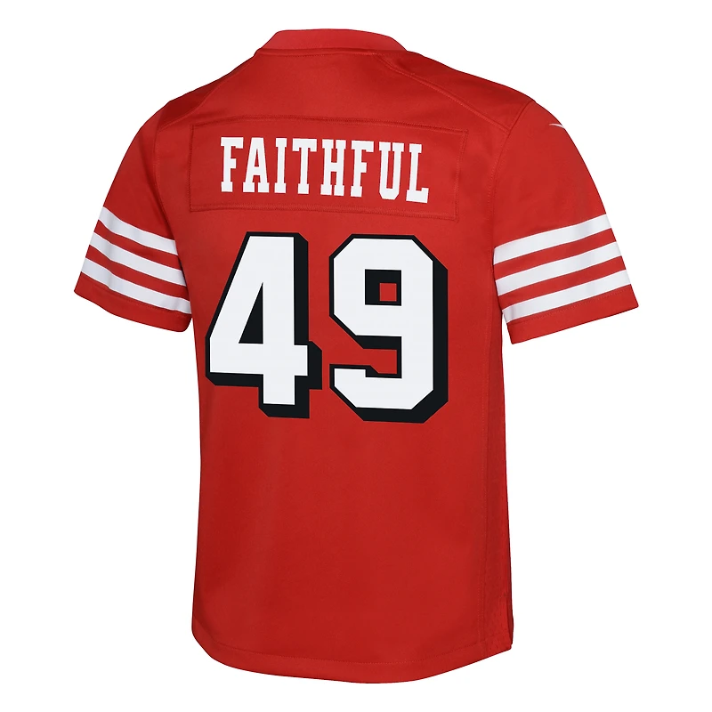 Youth Nike The Faithful Scarlet San Francisco 49ers Alternate 2 Game Jersey