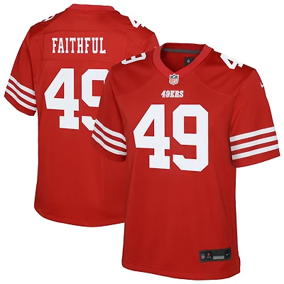 Youth Nike The Faithful Scarlet San Francisco 49ers Team Game Jersey