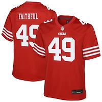 Maillot de match Nike The Faithful Scarlet pour jeunes des 49ers San Francisco