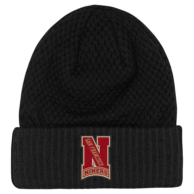 Bonnet à revers noir à carreaux thermiques des 49ers de San Francisco pour jeunes de la région de San Francisco (Outerstuff).