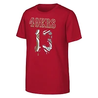 T-shirt Youth Outerstuff Brock Purdy Scarlet San Francisco 49ers Mainliner Drip avec nom et numéro de joueur