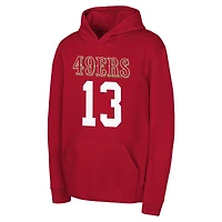 Youth Outerstuff Brock Purdy Scarlet San Francisco 49ers Mainliner Player Name & Number Hoodie