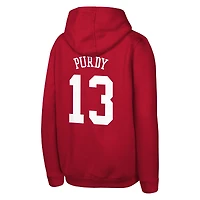 Youth Outerstuff Brock Purdy Scarlet San Francisco 49ers Mainliner Player Name & Number Hoodie