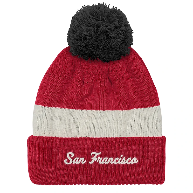 Youth Outerstuff  Scarlet San Francisco 49ers Modern Fan Cuffed Knit Hat with Pom