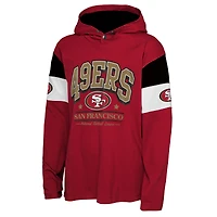 T-shirt à capuche manches longues Youth Outerstuff Scarlet San Francisco 49ers The Champs Back