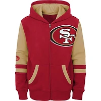 Youth Scarlet San Francisco 49ers Colorblock Full-Zip Hoodie