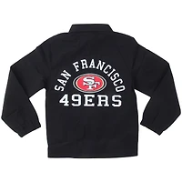 Veste d'entraînement à boutons-pression complète T Buck's des 49ers de San Francisco pour jeunes Wes & Willy Black