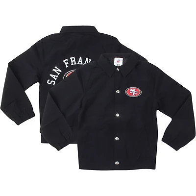 Youth Wes & Willy  Black San Francisco 49ers T Buck's Full-Snap Coaching Jacket