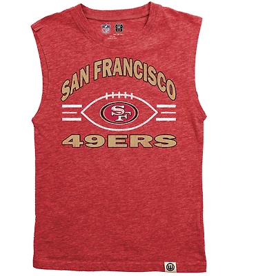 Youth Wes & Willy  Heather Scarlet San Francisco 49ers Muscle Tank Top