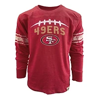 Youth Wes & Willy Scarlet San Francisco 49ers Football Long Sleeve T-Shirt