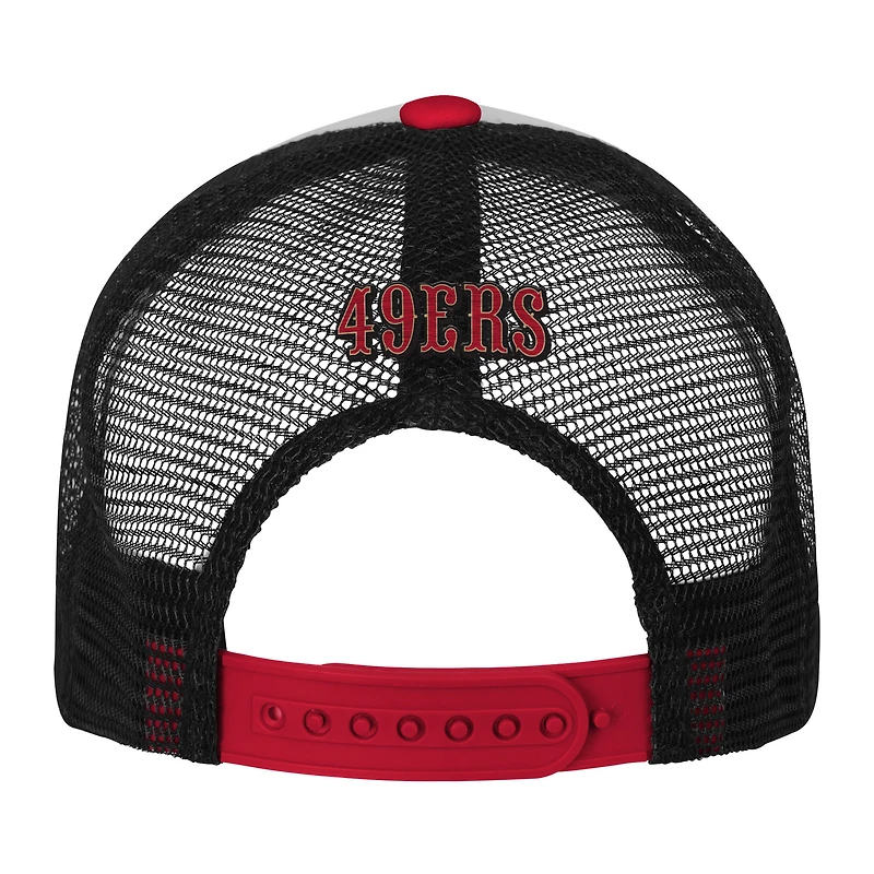 Youth White/Scarlet San Francisco 49ers Essentials Trucker Adjustable Hat