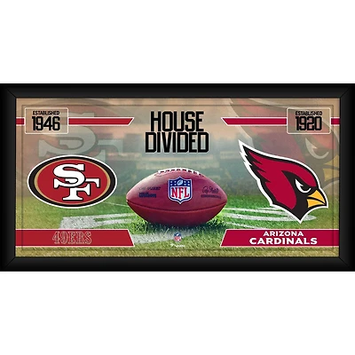 San Francisco 49ers vs. Arizona Cardinals Framed 10" x 20" House Divided Football Collage