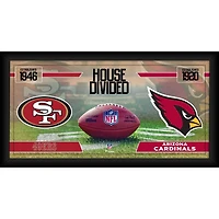 San Francisco 49ers vs. Arizona Cardinals Framed 10" x 20" House Divided Football Collage