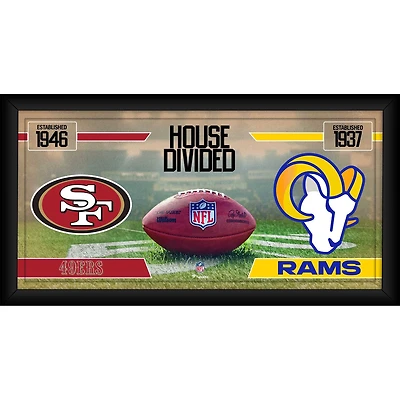 Collage de football encadré 10" x 20" des 49ers de San Francisco contre les Rams de Los Angeles