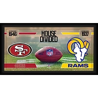 Collage de football encadré 10" x 20" des 49ers de San Francisco contre les Rams de Los Angeles
