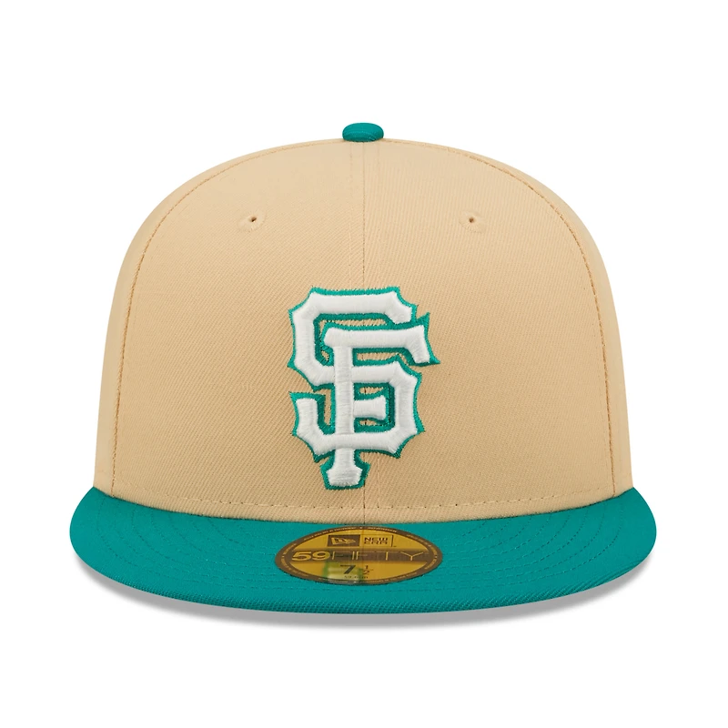 Men's New Era Natural/Teal San Francisco Giants Mango Forest 59FIFTY fitted hat