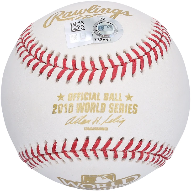 Buster Posey, logo autographié des Giants de San Francisco pour la Série mondiale 2010