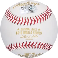 Buster Posey, logo autographié des Giants de San Francisco pour la Série mondiale 2010