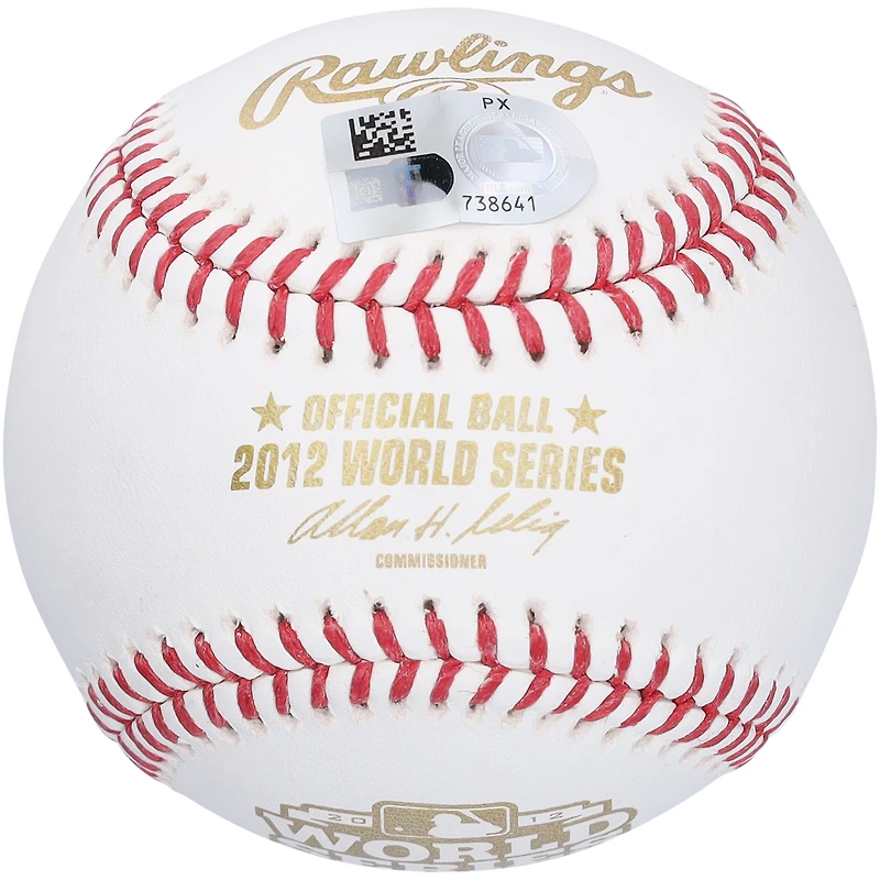 Buster Posey San Francisco Giants Autographed 2012 MLB World Series Logo Baseball with "12 WS Champs" Inscription