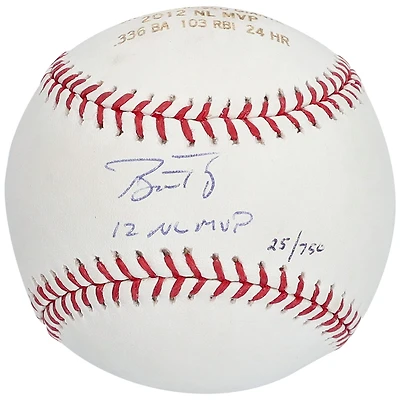 Buster Posey San Francisco Giants Autographed Baseball with "12 NL MVP" Inscription - Limited Edition of 750