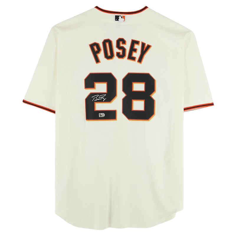 Buster Posey San Francisco Giants Autographed Cream Nike Replica Jersey