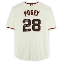Buster Posey San Francisco Giants Autographed Cream Nike Replica Jersey with "3x WS Champ" Inscription