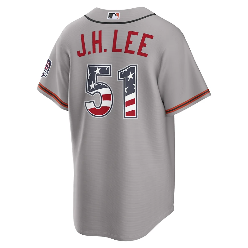 Fourth of July Men's San Francisco Giants Jung Hoo Lee Nike Gray USA 250 Stadium Jersey