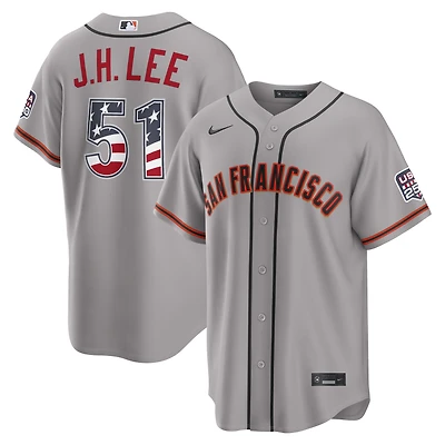 Fourth of July Men's San Francisco Giants Jung Hoo Lee Nike Gray USA 250 Stadium Jersey