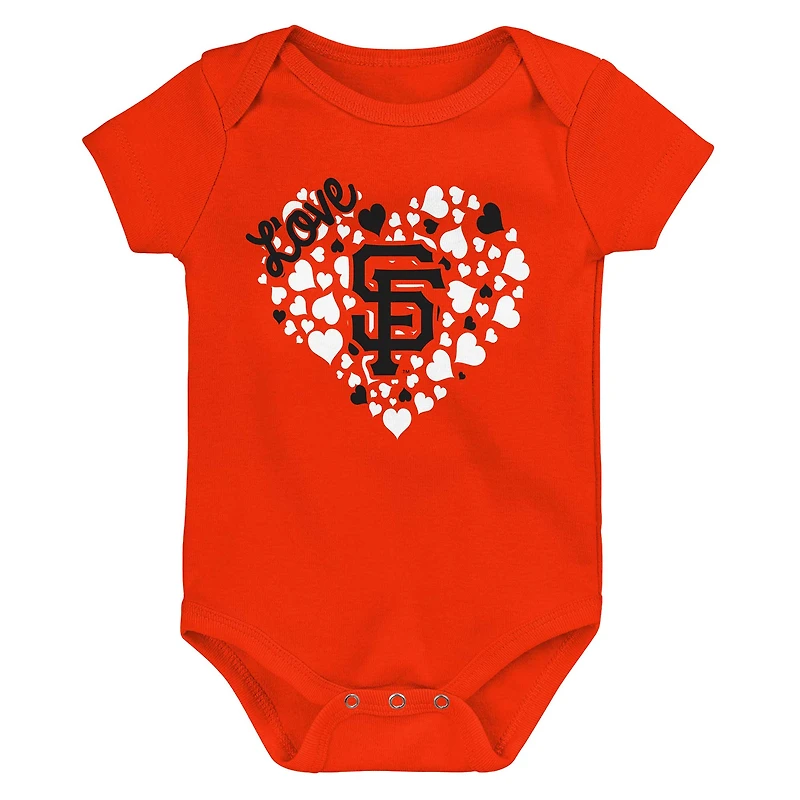 Girls Infant Fanatics San Francisco Giants 3-Pack Home Run Bodysuit Set