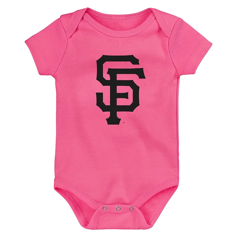 Girls Infant Fanatics San Francisco Giants 3-Pack Home Run Bodysuit Set
