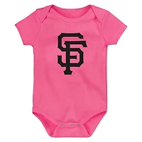 Girls Infant Fanatics San Francisco Giants 3-Pack Home Run Bodysuit Set