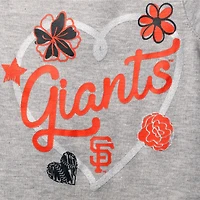 Ensemble de 3 bodys Batter Up pour filles, nouveau-né et nourrisson, noir/orange/gris chiné, San Francisco Giants