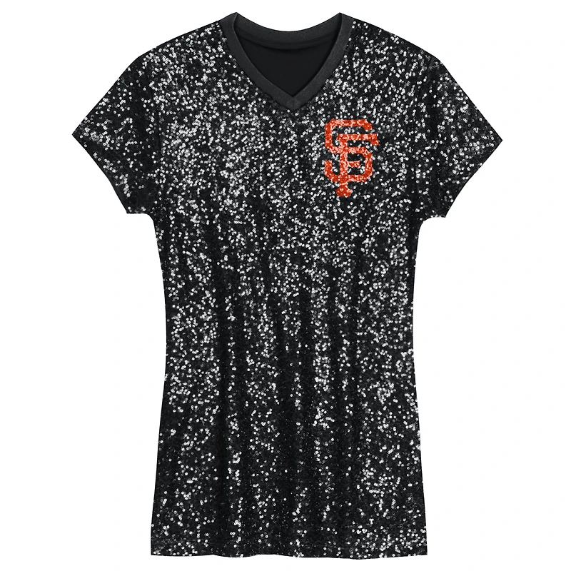Girls Youth  Black San Francisco Giants Sequin V-Neck Dress