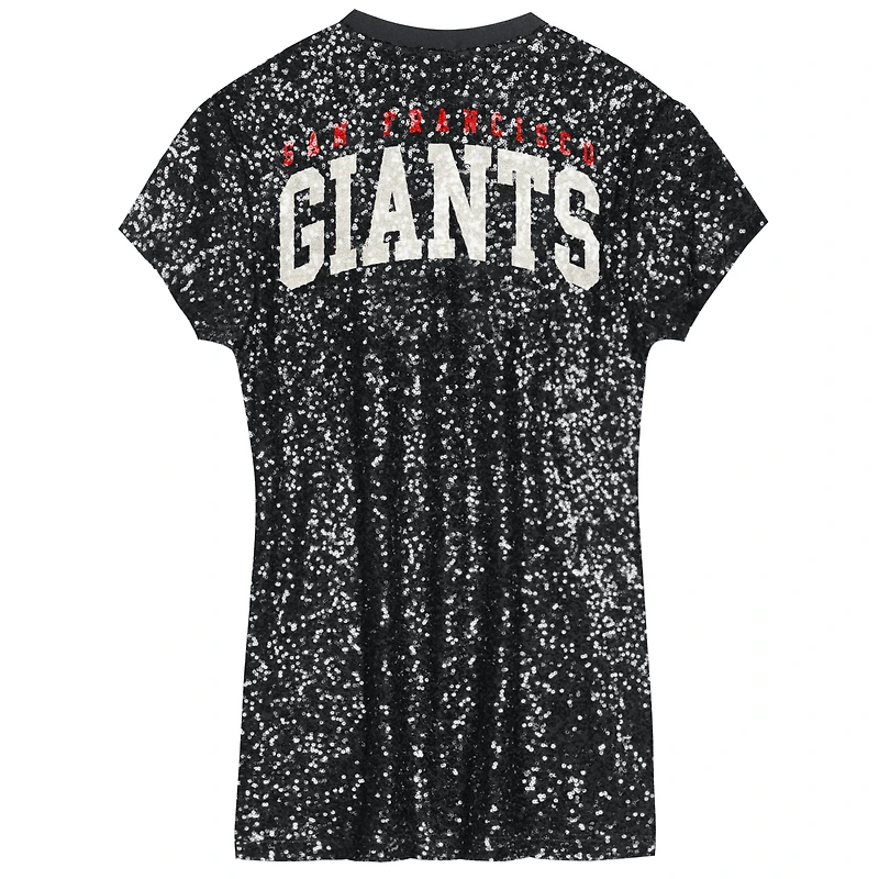 Girls Youth  Black San Francisco Giants Sequin V-Neck Dress