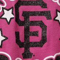 Girls Youth New Era Pink San Francisco Giants Jersey Stars V-Neck T-Shirt