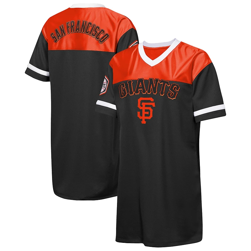 Robe t-shirt à col en V noire Outerstuff San Francisco Giants Big League Cheer pour jeunes filles