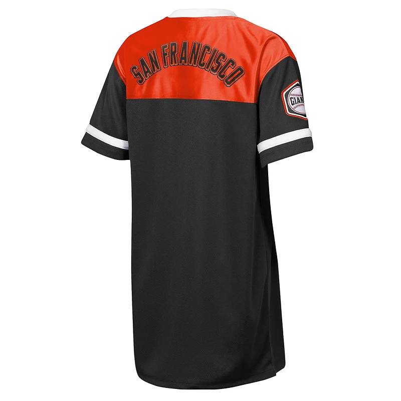 Girls Youth Outerstuff Black San Francisco Giants Big League Cheer V-Neck T-Shirt Dress
