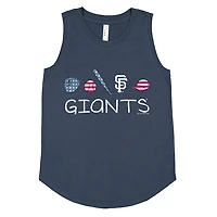 Girls Youth Soft as a Grape Denim San Francisco Giants Americana Tank Top