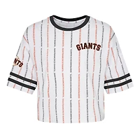 T-shirt blanc à rayures pour jeune fille San Francisco Giants Ball