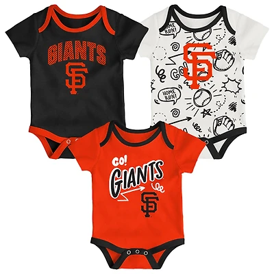 Ensemble body trois pièces pour bébé et nouveau-né Outerstuff San Francisco Giants All Day Play