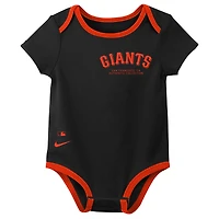 Infant Nike San Francisco Giants Authentic Collection Three-Pack Bodysuit Set