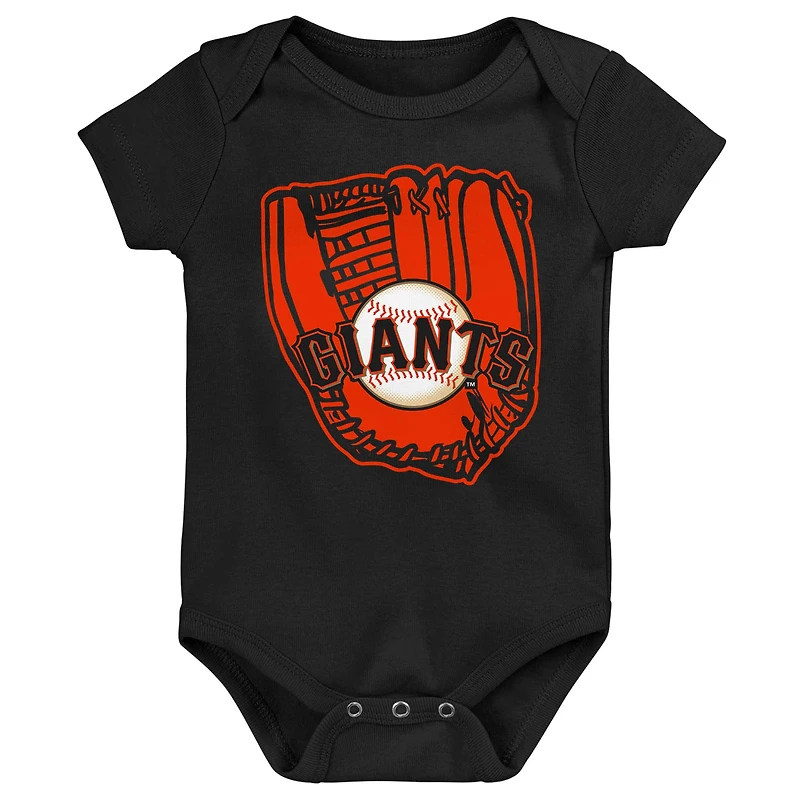 Infant Orange/Black/White San Francisco Giants Minor League Player Three-Pack Bodysuit Set