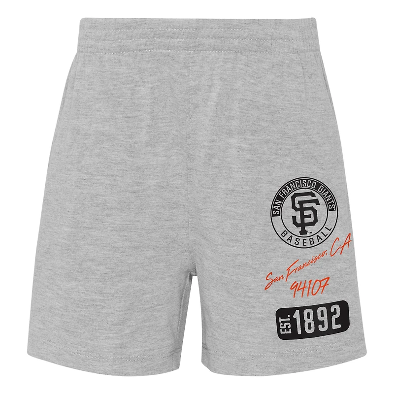 Ensemble t-shirt et short à manches raglan des Giants de San Francisco pour bébé orange/gris chiné