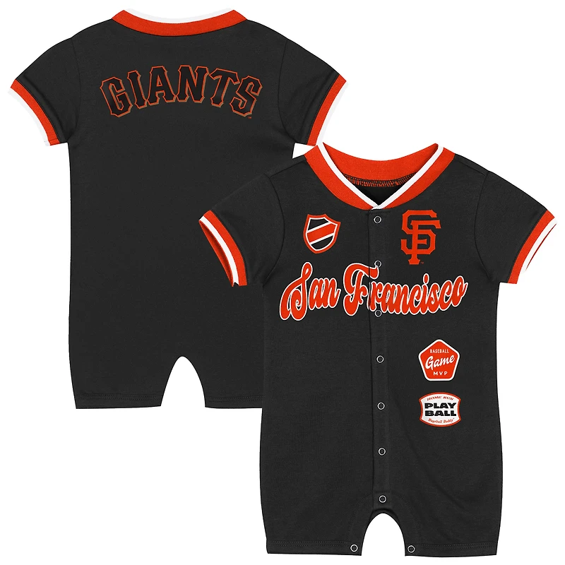 Combinaison à pincement noire pour bébé Outerstuff des Giants de San Francisco