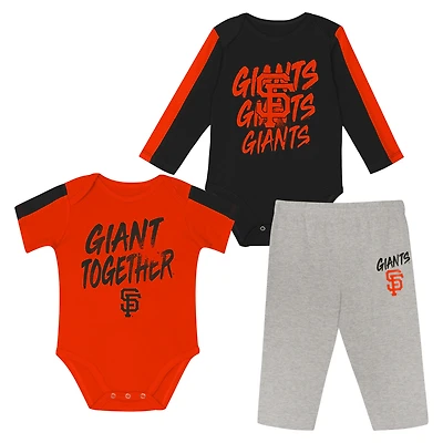Ensemble 3 pièces body et pantalon Double Down pour bébé Outerstuff San Francisco Giants