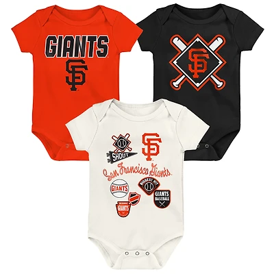 Infant Outerstuff San Francisco Giants Home Plate 3-Piece Bodysuit Set