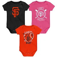 Infant San Francisco Giants Slide Home Three-Pack Bodysuit Set
